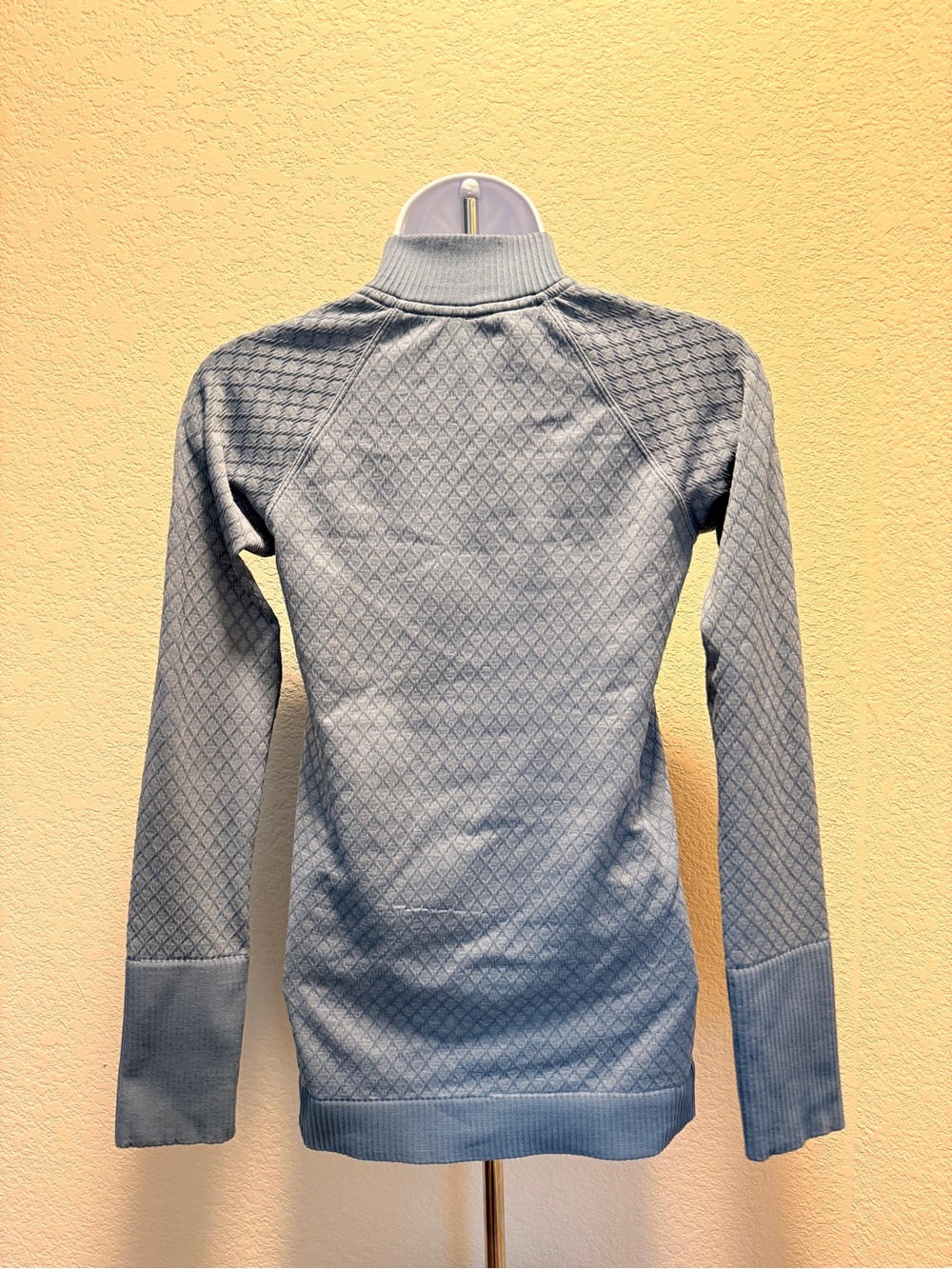 lululemon Slate Blue Rest Less Quilted Half-Zip Mock Neck Sweater - Picture 6 of 10